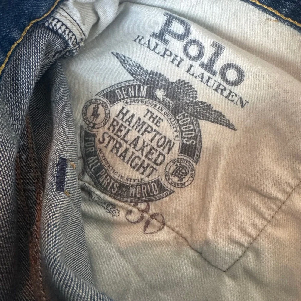 Polo Ralph Lauren Hampton Relaxed Straight Jeans 50B/30 Blue Stretch Denim